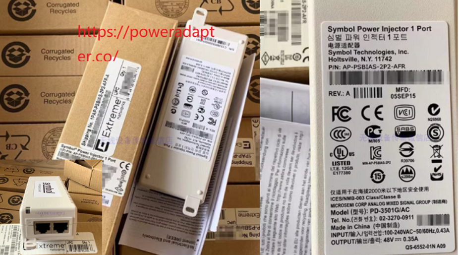 NEW Symbol AP-PSBIAS-1P2-AFR AP-PSBIAS-2P2-AFR Power Injector AC Adapter 48V 0.35A Mod